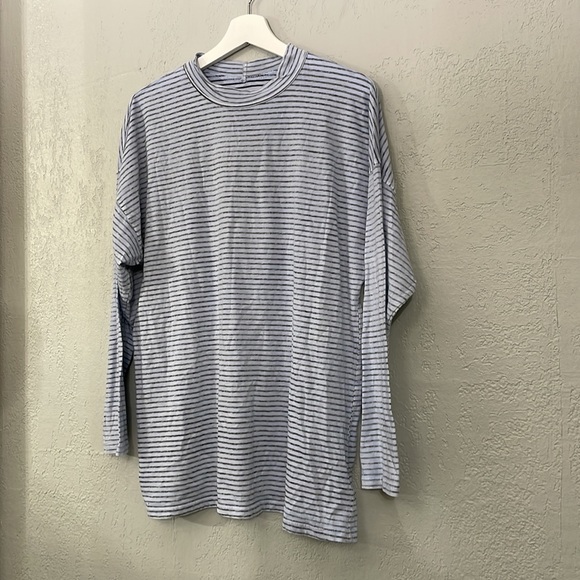 Free People Be Free Mock Neck Stripe Tunic, Size Small - Picture 6 of 11